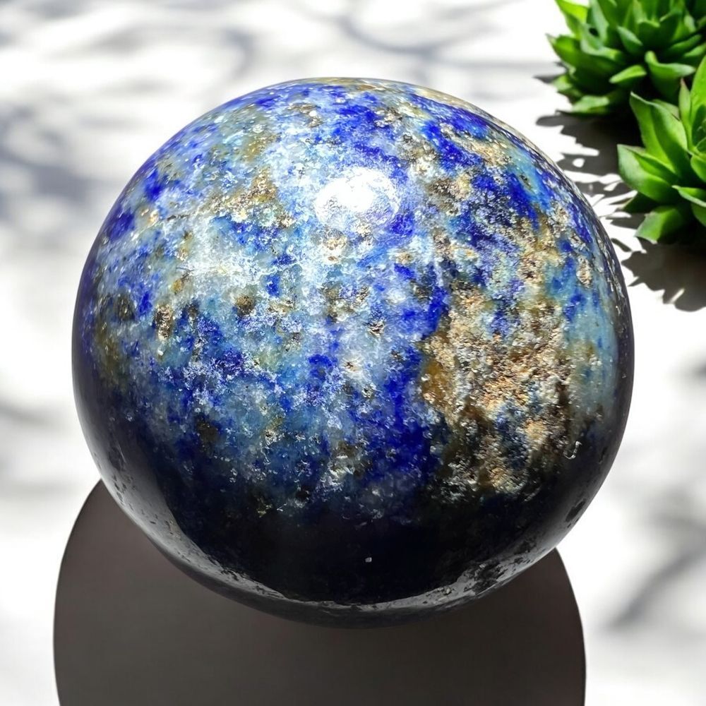 Lapis Lazuli Meditation Sphere UV Reactive